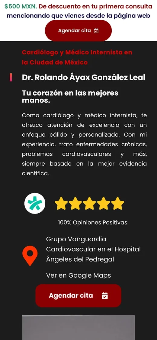 Pantalla del sitio de Dr. Rolando González