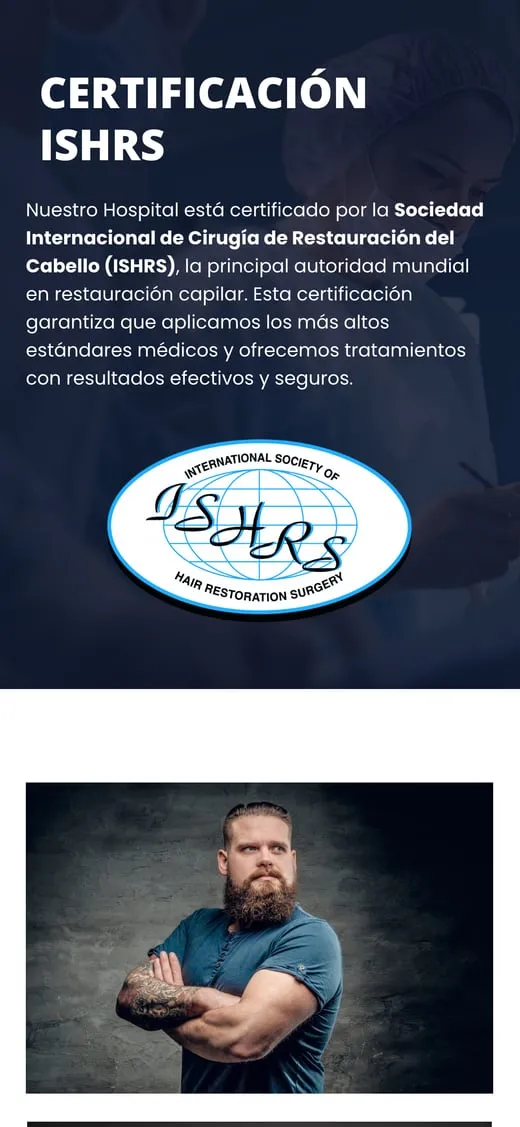 Pantalla del sitio de Hospital Mexicano de Tricología