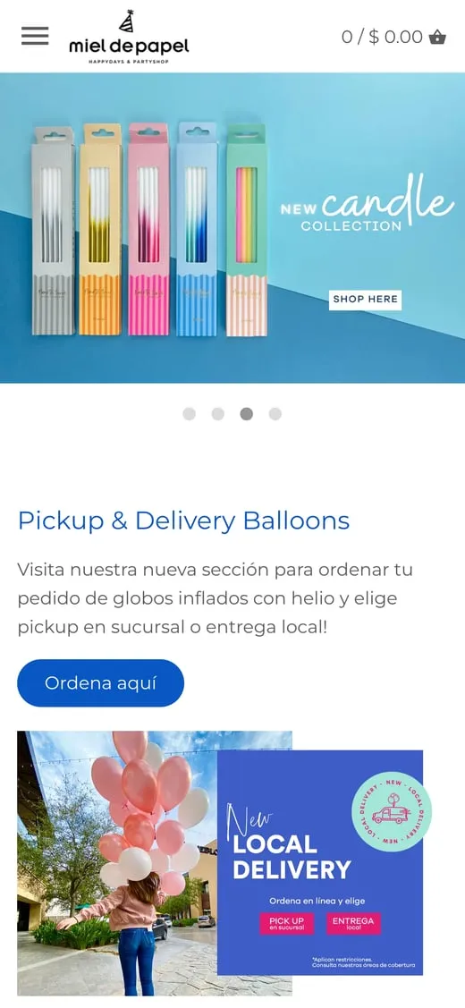 Pantalla del sitio de Mieldepapel