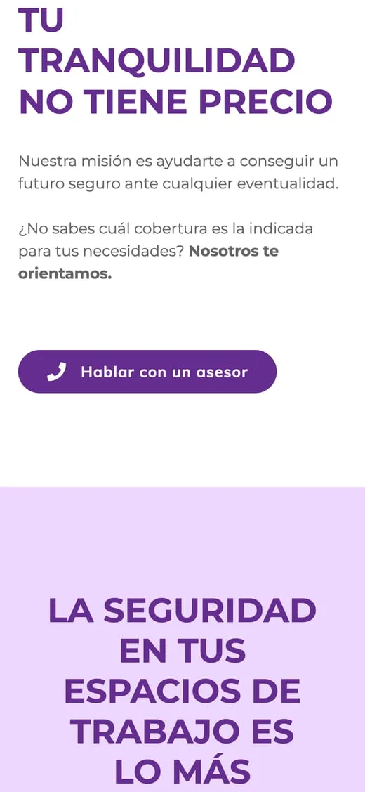 Pantalla del sitio de Seguridad Planificada