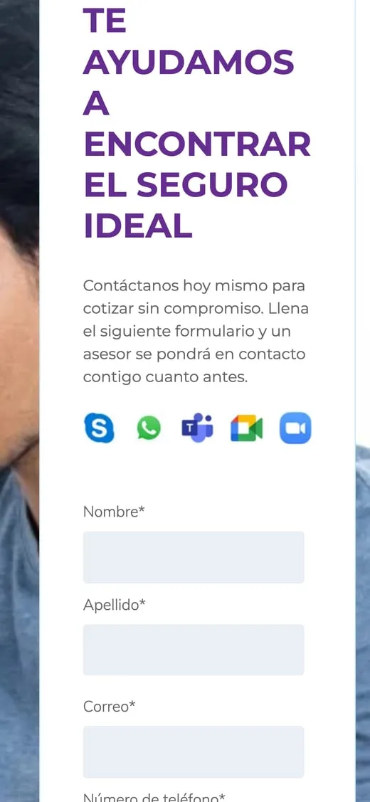 Pantalla del sitio de Seguridad Planificada